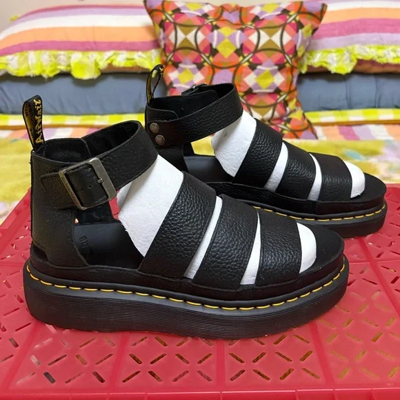 Dr. Martens CLARISSA II WOMEN'S LEATHER PLATFORM SANDALS - Picture 5 of 9